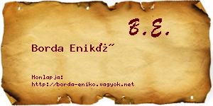 Borda Enikő névjegykártya